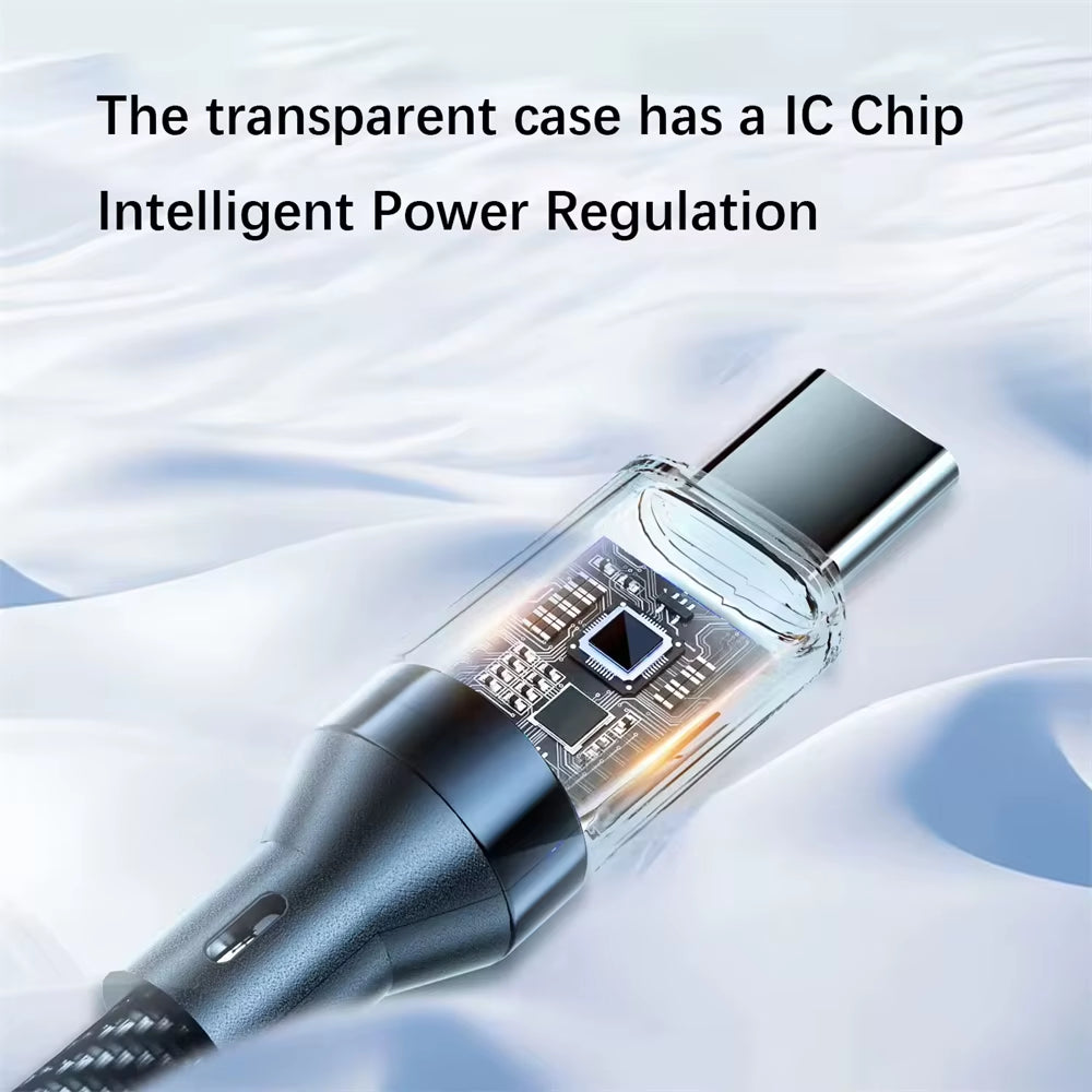 100W USB C 120W USB a Charging Cables with LED Display Screen, USB C=C-C，USB A=A-C, Not for Xiaomi Iphone Samsung