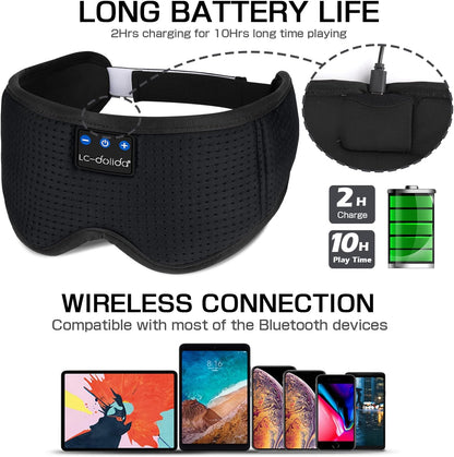 Sleep Headphones Sleep Mask with Bluetooth Headphones,  Eye Mask for Sleeping Eye Pillow Sleeping Headphones for Side Sleepers Thin Speaker Cool Gadgets Gifts for Men&Women
