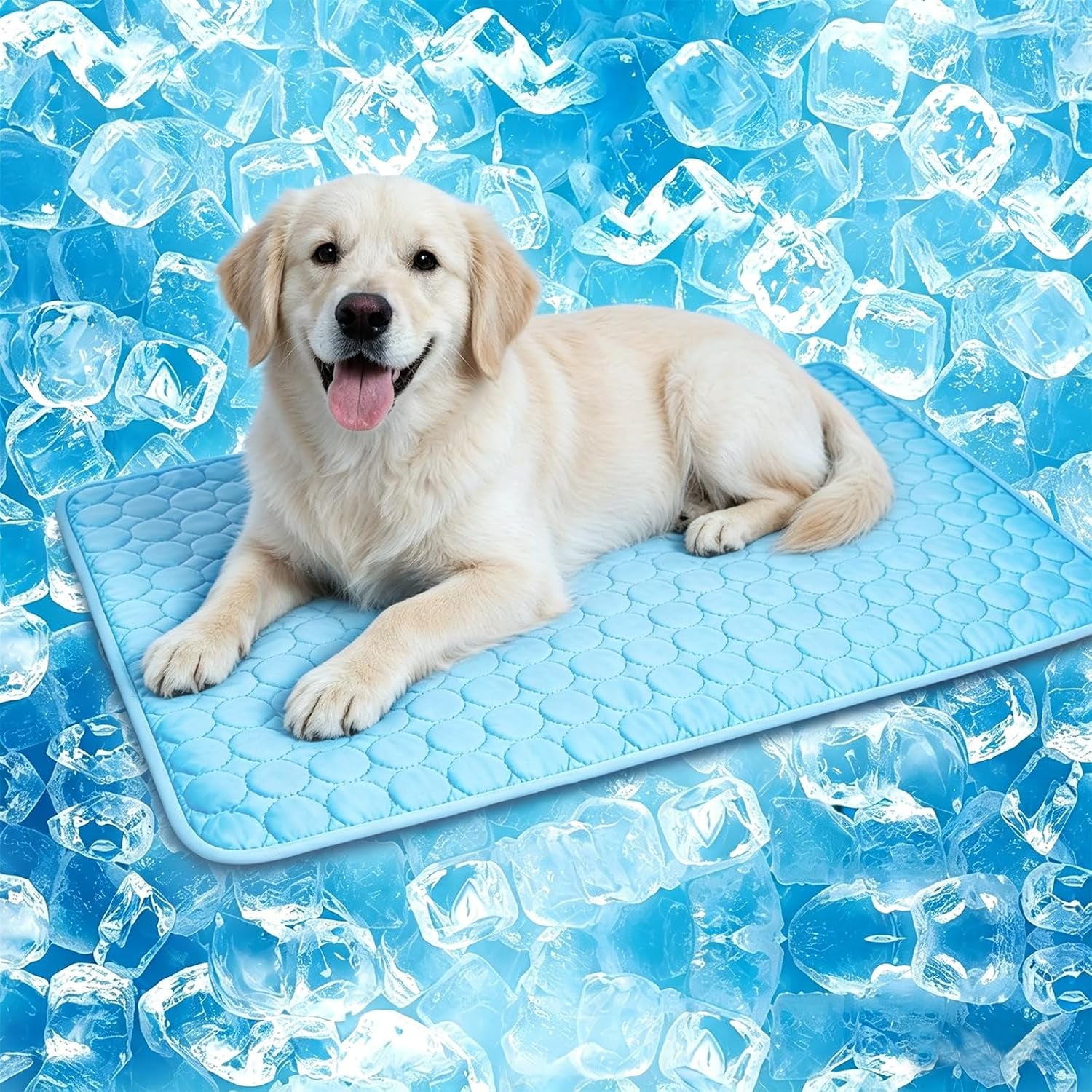 Portable Dog Cooling Mat, Q-Max 0.4 Non Slip Washable Pet Bed Pad | Fortable Washable Cooling Mat for Dogs, Fits Small Medium Large Dogs Cats Indoor Outdoor Use Heat Relief Pet Cool Bed