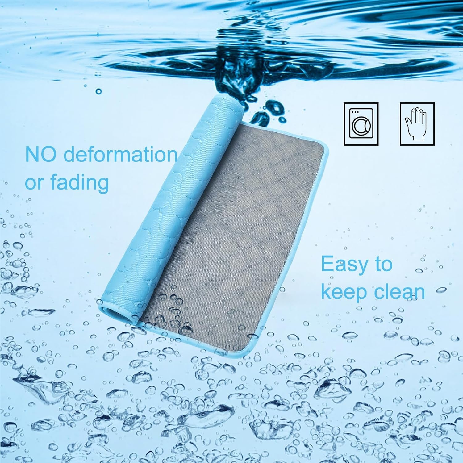 Portable Dog Cooling Mat, Q-Max 0.4 Non Slip Washable Pet Bed Pad | Fortable Washable Cooling Mat for Dogs, Fits Small Medium Large Dogs Cats Indoor Outdoor Use Heat Relief Pet Cool Bed