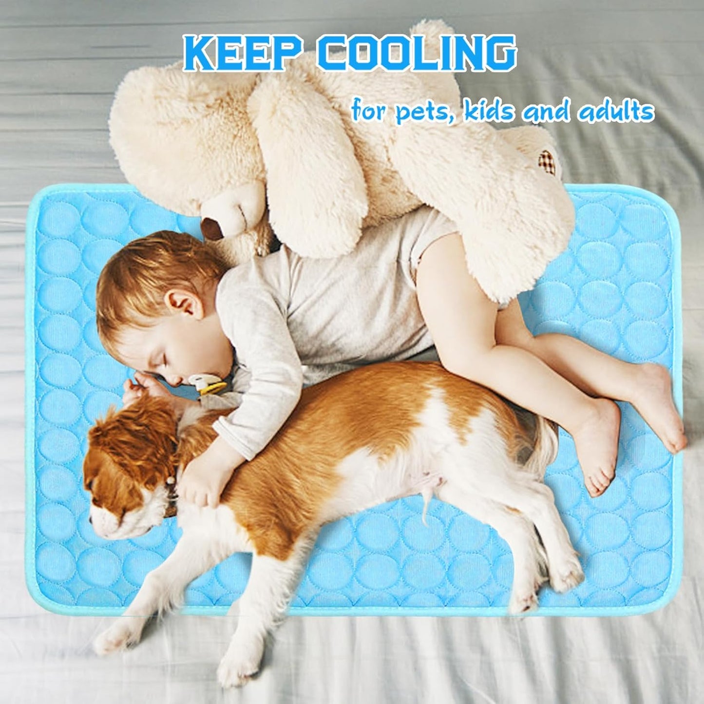 Portable Dog Cooling Mat, Q-Max 0.4 Non Slip Washable Pet Bed Pad | Fortable Washable Cooling Mat for Dogs, Fits Small Medium Large Dogs Cats Indoor Outdoor Use Heat Relief Pet Cool Bed